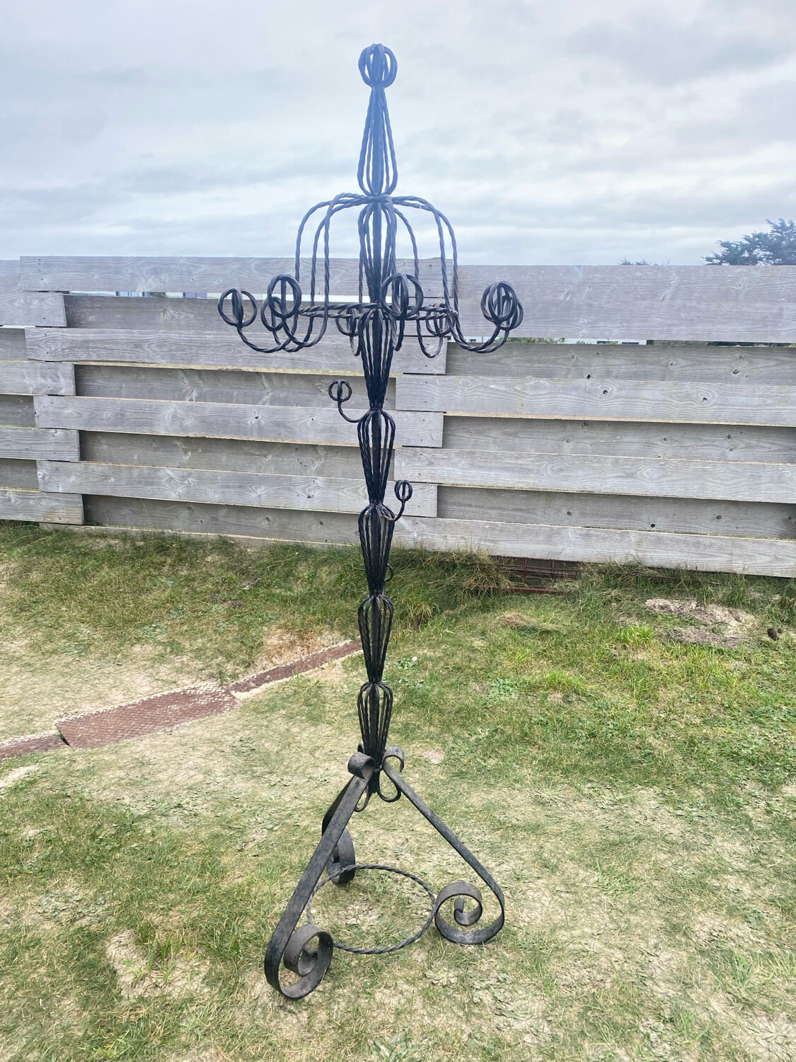 Twisted iron coat rack, 19th century