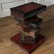 Stool "Stack of Books" Carved Solid Wood