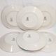 Lot de 6 assiettes plates en porcelaine opaque de Gien modèle Montigny, terre de fer.