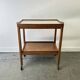 Mid Century Vintage Teak Drinks Trolley Bar Cart Removable Trays 1960s