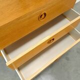 Commode en placage avec poignées rondes de Suède