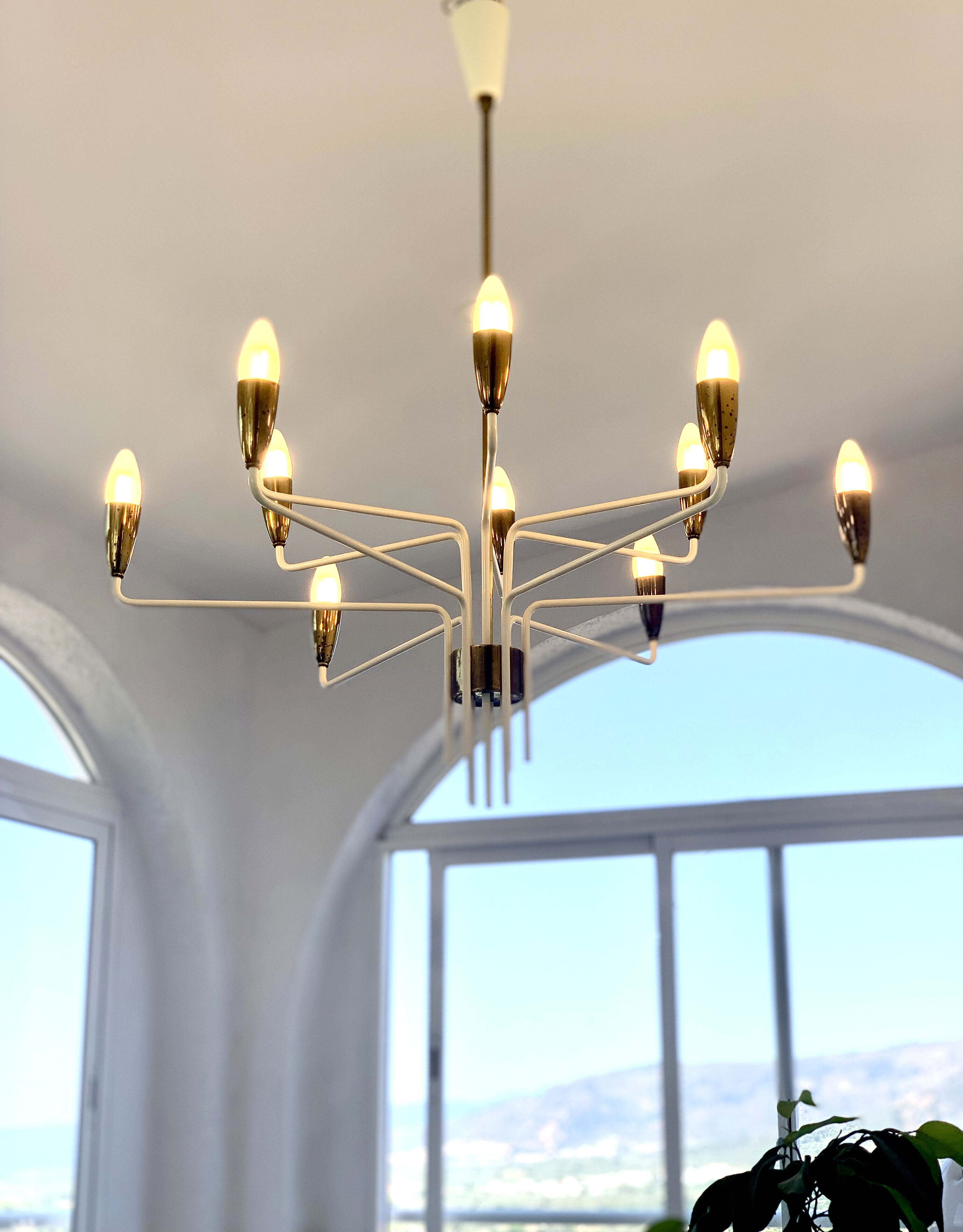 Chandelier 12 arms attributed to Stilnovo,1950