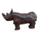 Sculpture hippopotame terre cuite patinée
