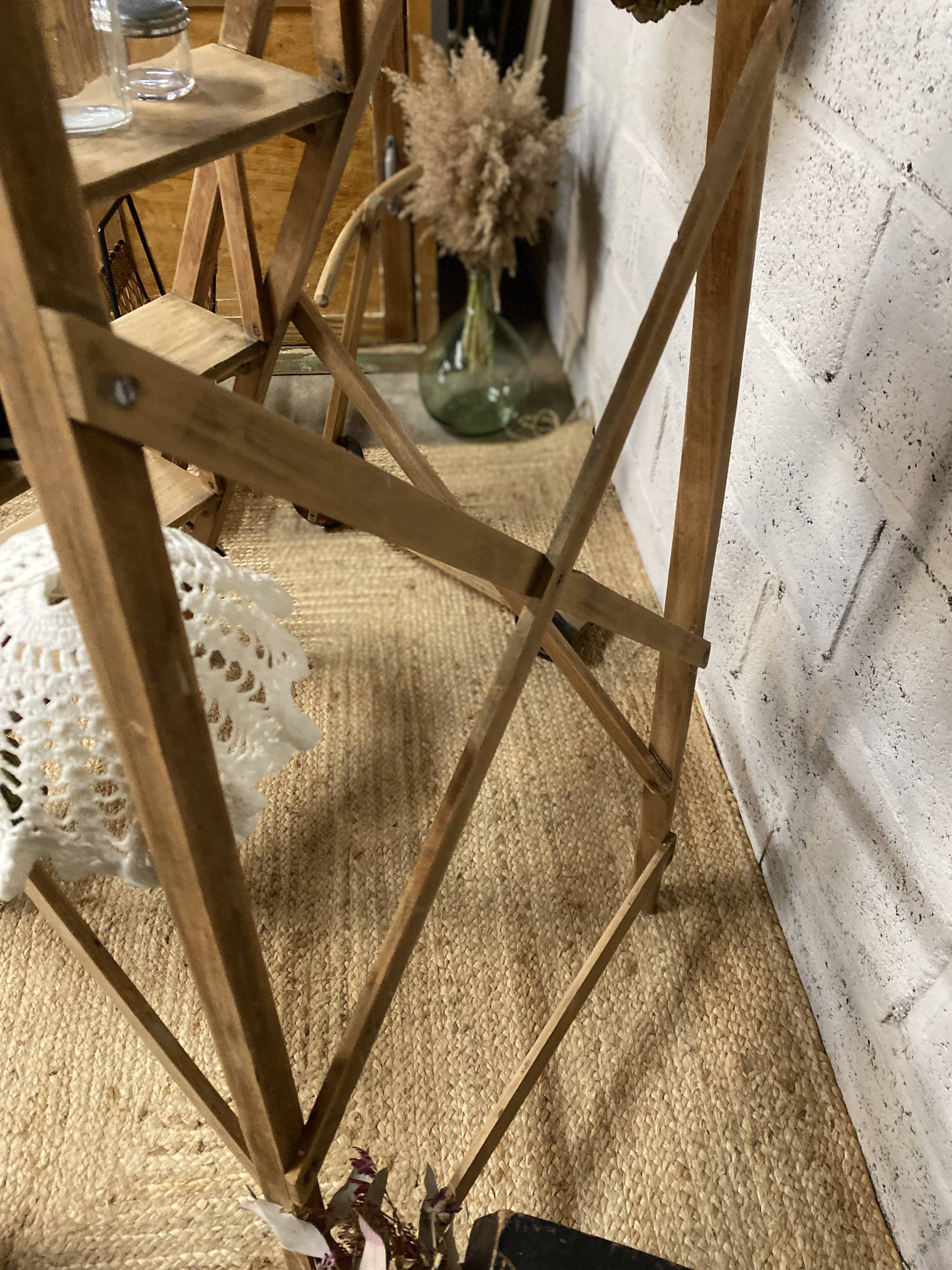 old wooden step stool