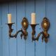Vintage rams head French Bronze Wall Sconces wall lights C1930s Pair