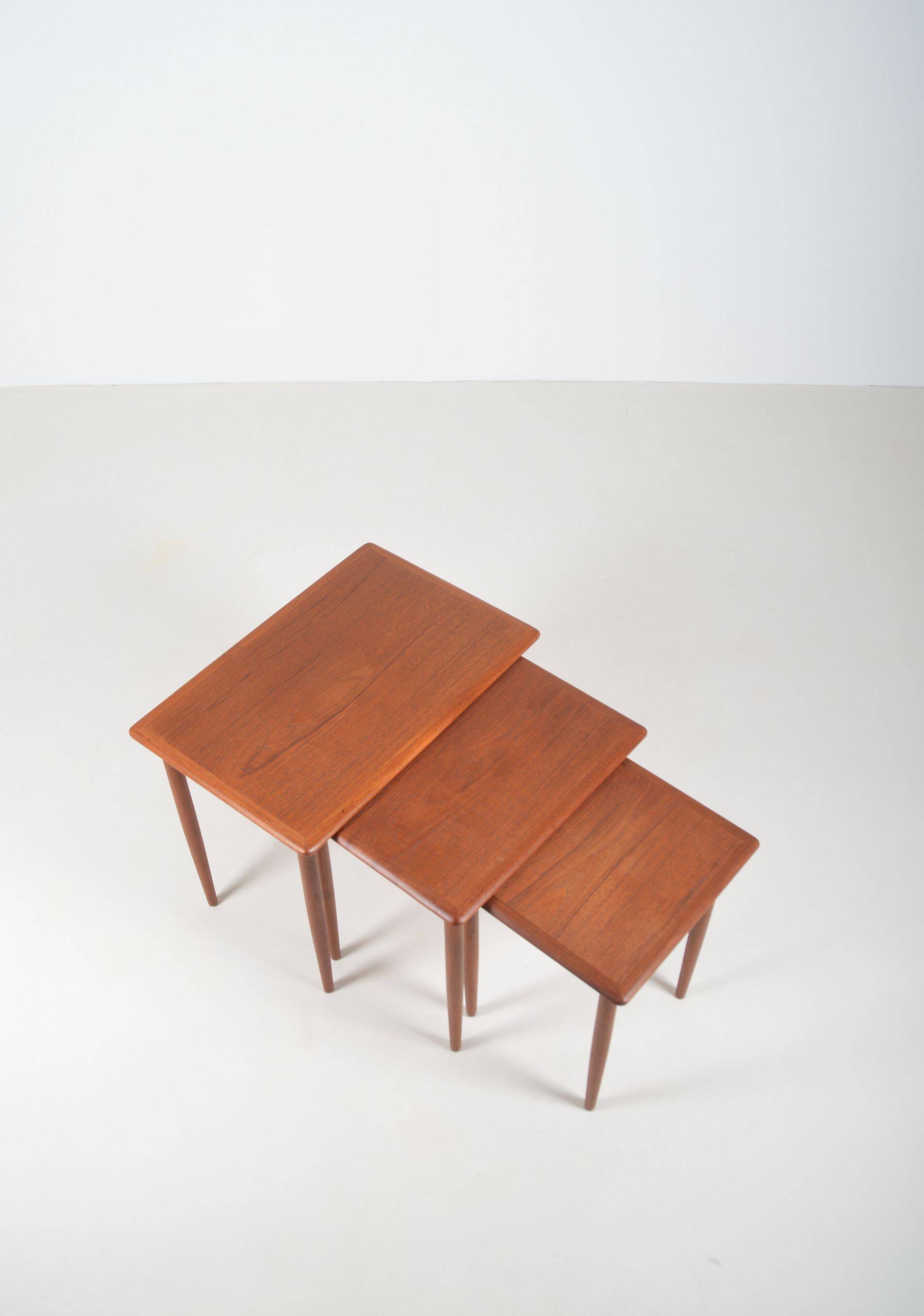 Set of 3 Danish nesting tables in teak, 1960s