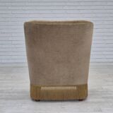 1970s, Danish lounge chair, original condition, furniture velour, beech wood legs.