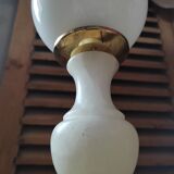 Original bedside desk lamp Base Marble White Globe opaline old vintage