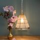 Suspension tulipe vintage en verre blanc et or