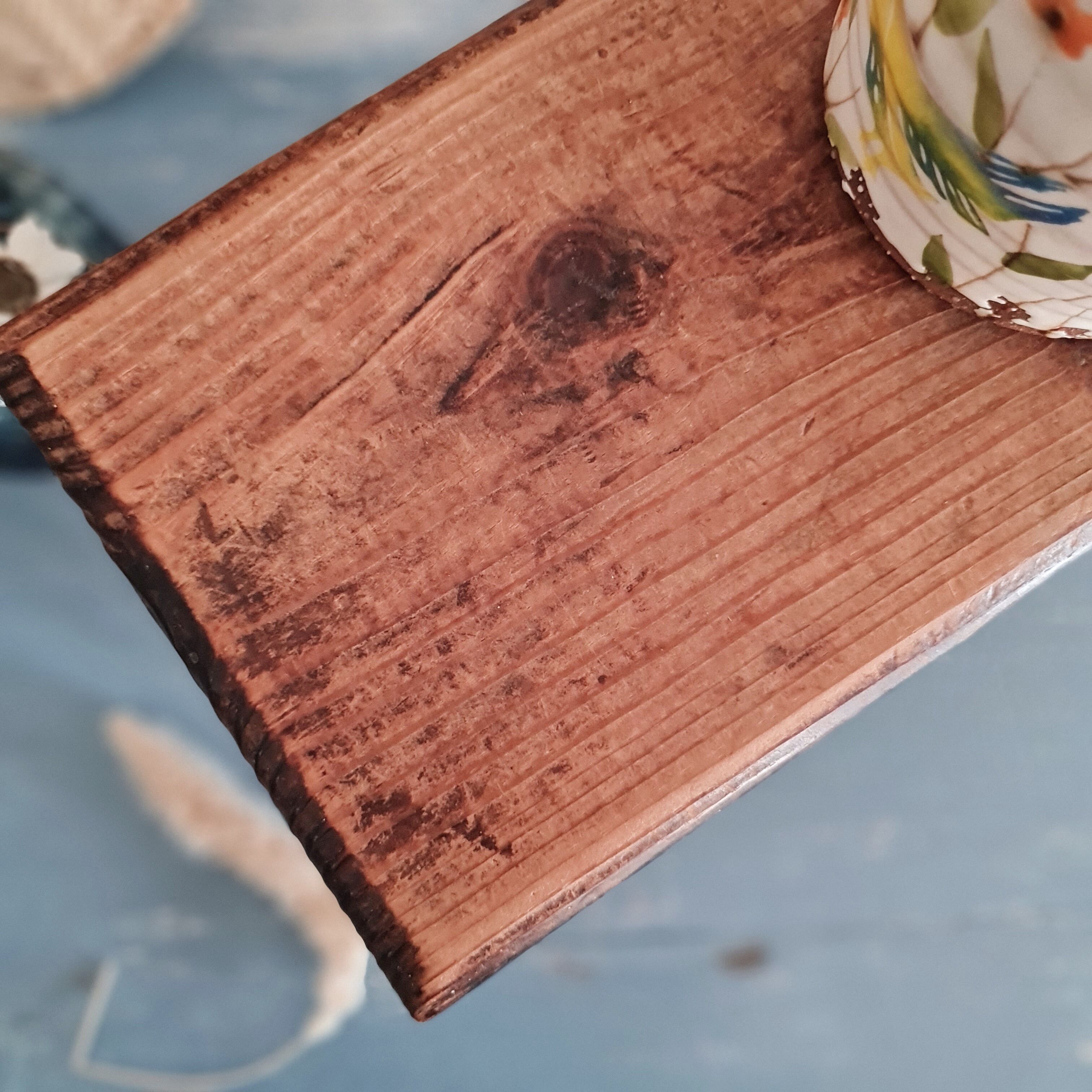 Mini old wooden farmhouse bench