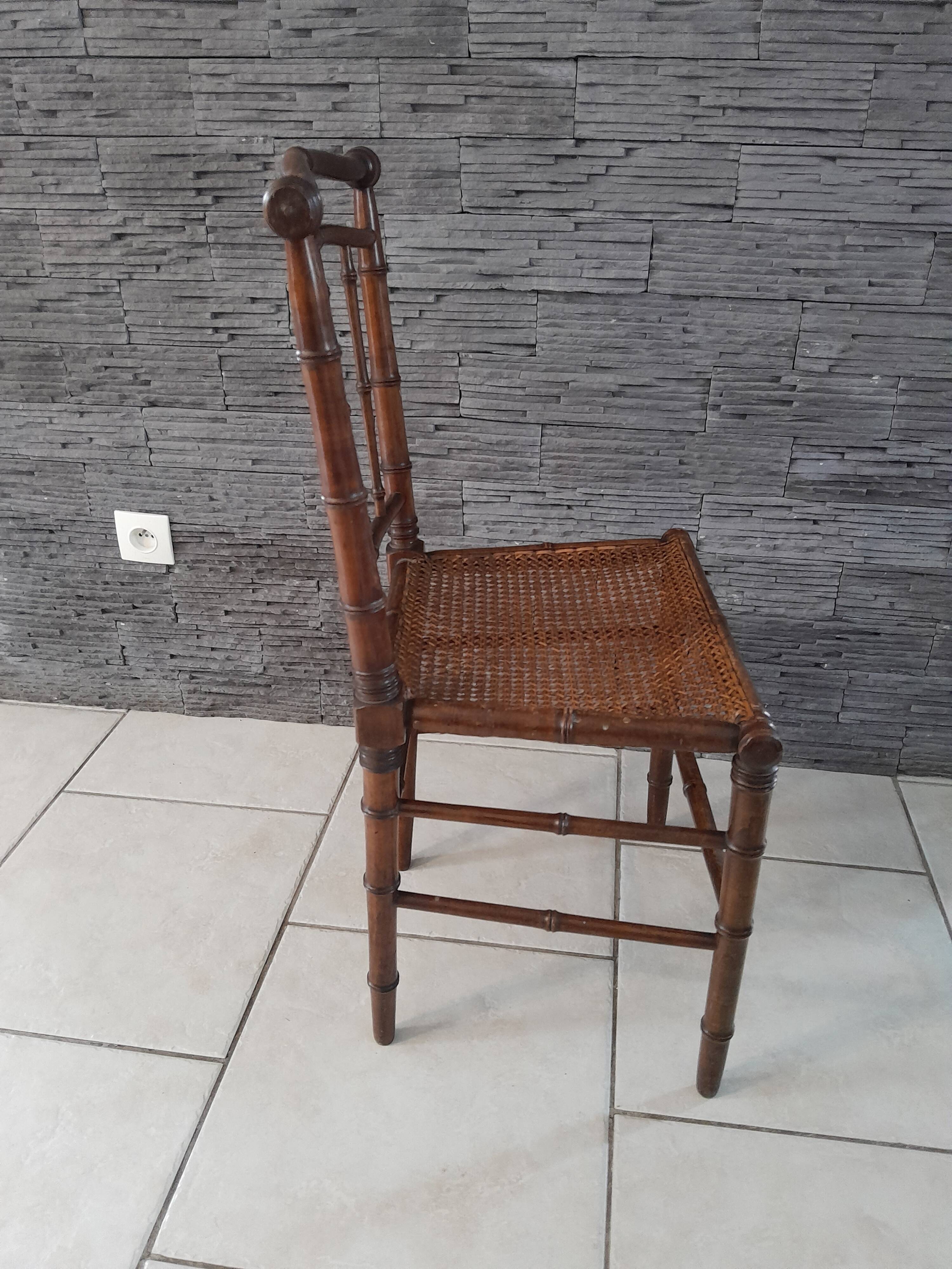 Bamboo style bedroom chair 1900 old Napoleon III