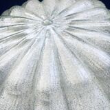 Large Frosted Flower Glass Sconce Wall Lamp from MCM, 1960s