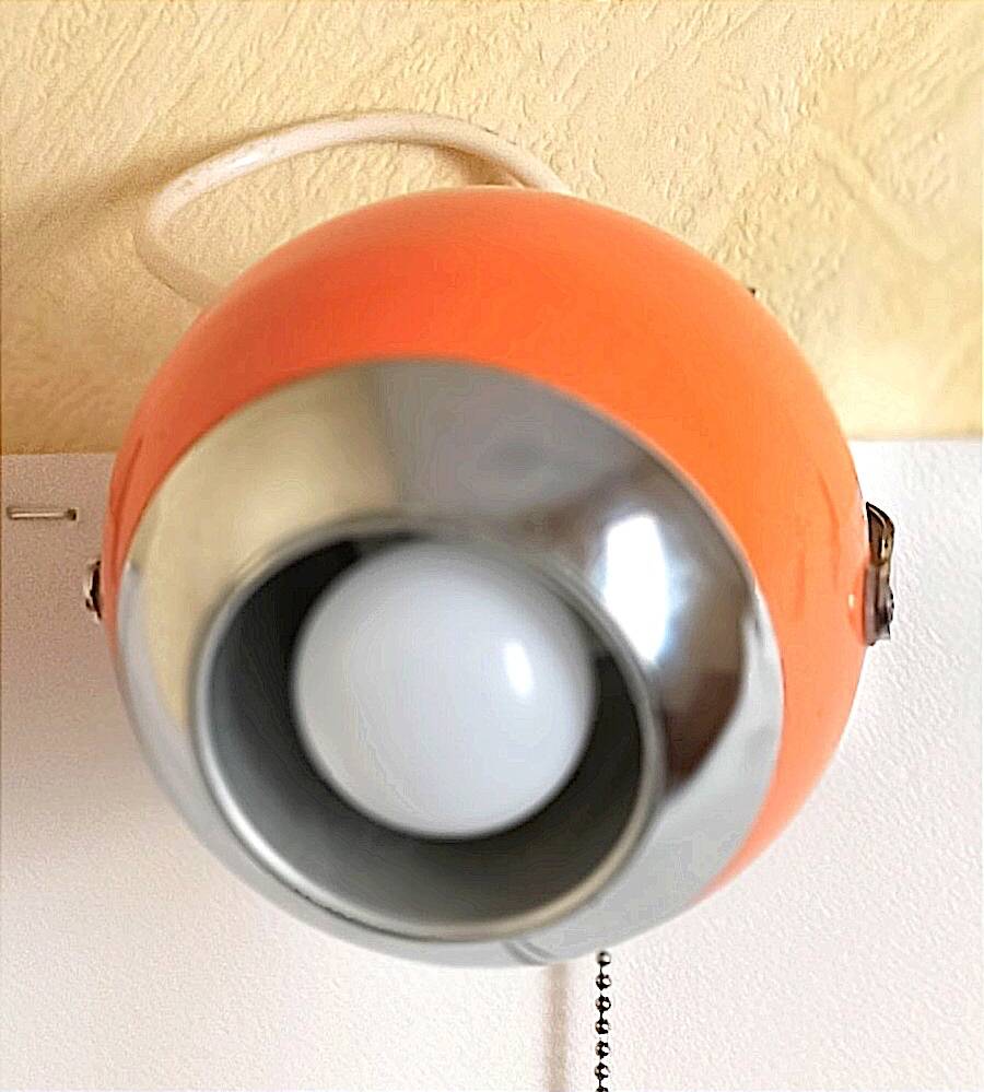 Eye ball wall lamp Space Age orange 60s