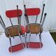 Set of 4 vintage chairs in pop red formica 1960s