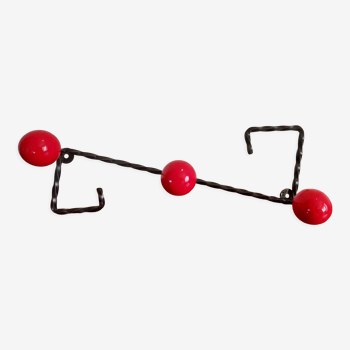 Coat rack hook red balls