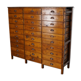 Dutch pine industrial apothecary cabinet, 1950s