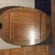 Folding coffee table type Butler marine boat wood and brass mahogany
