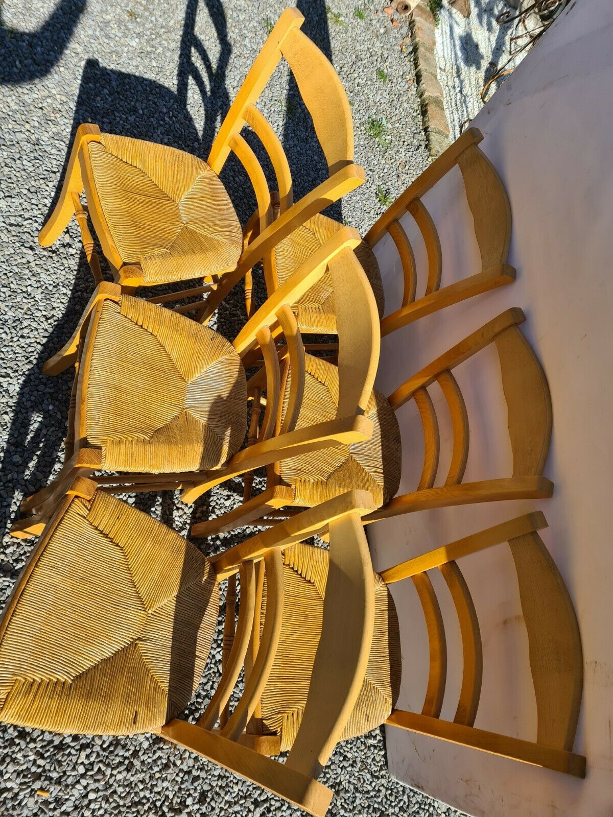 6 beech straw chairs