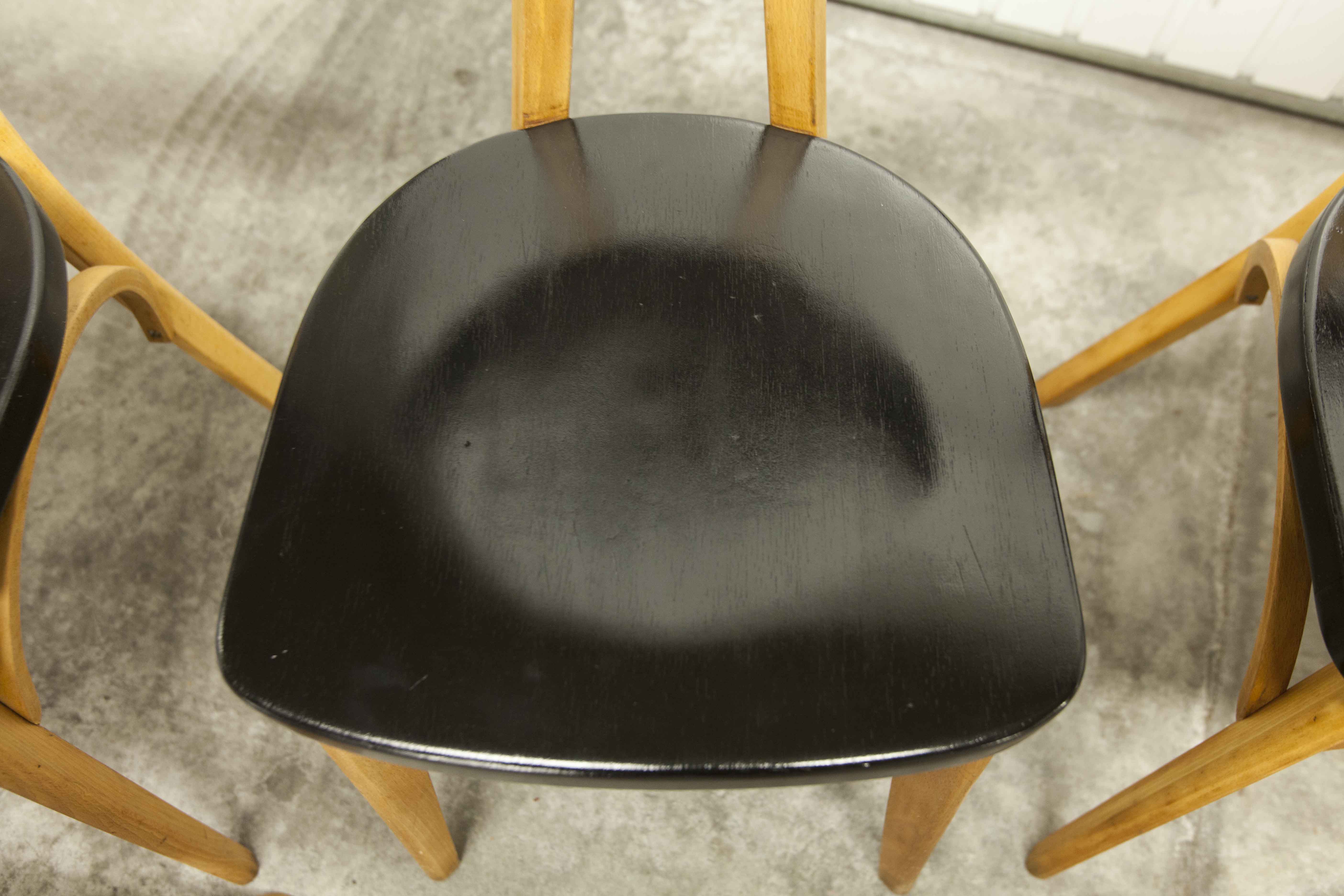 Set of 6 restored Luterma "banana" chairs