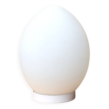 Minimalist egg lamp Domec in opaque white glass by Vianne, 1970s.