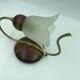 Wood and gold metal wall light with glass tulip