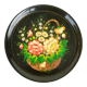 Black metal round top and vintage hand-painted flowers