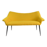 Two-seater vintage sofa, german democratic republic, 1960, yellow
