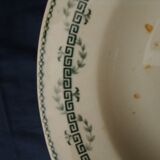 2 hollow plates in opaque porcelain of Gien Iron earth model Austerlitz diam 23,5 cm