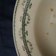 2 hollow plates in opaque porcelain of Gien Iron earth model Austerlitz diam 23,5 cm
