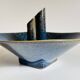 Vase céramique bleue vintage