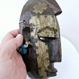 2 African Masks Couple Bambara Mali Ethnic Tribal Art