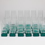 Set of 24 Luigi Bormioli Postmodern Light & Music Monet glasses, Italy, 1980s.