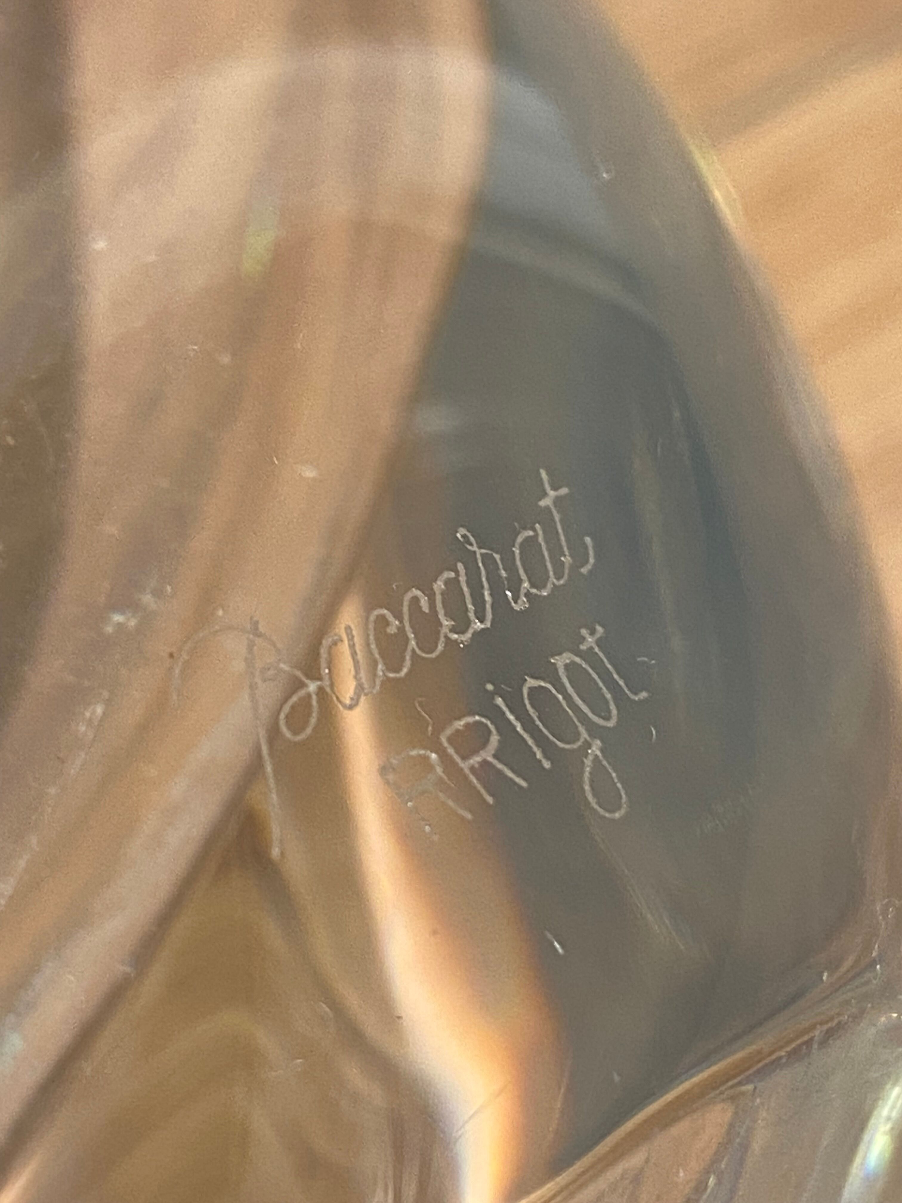 Stylized crystal vase signed Baccarat