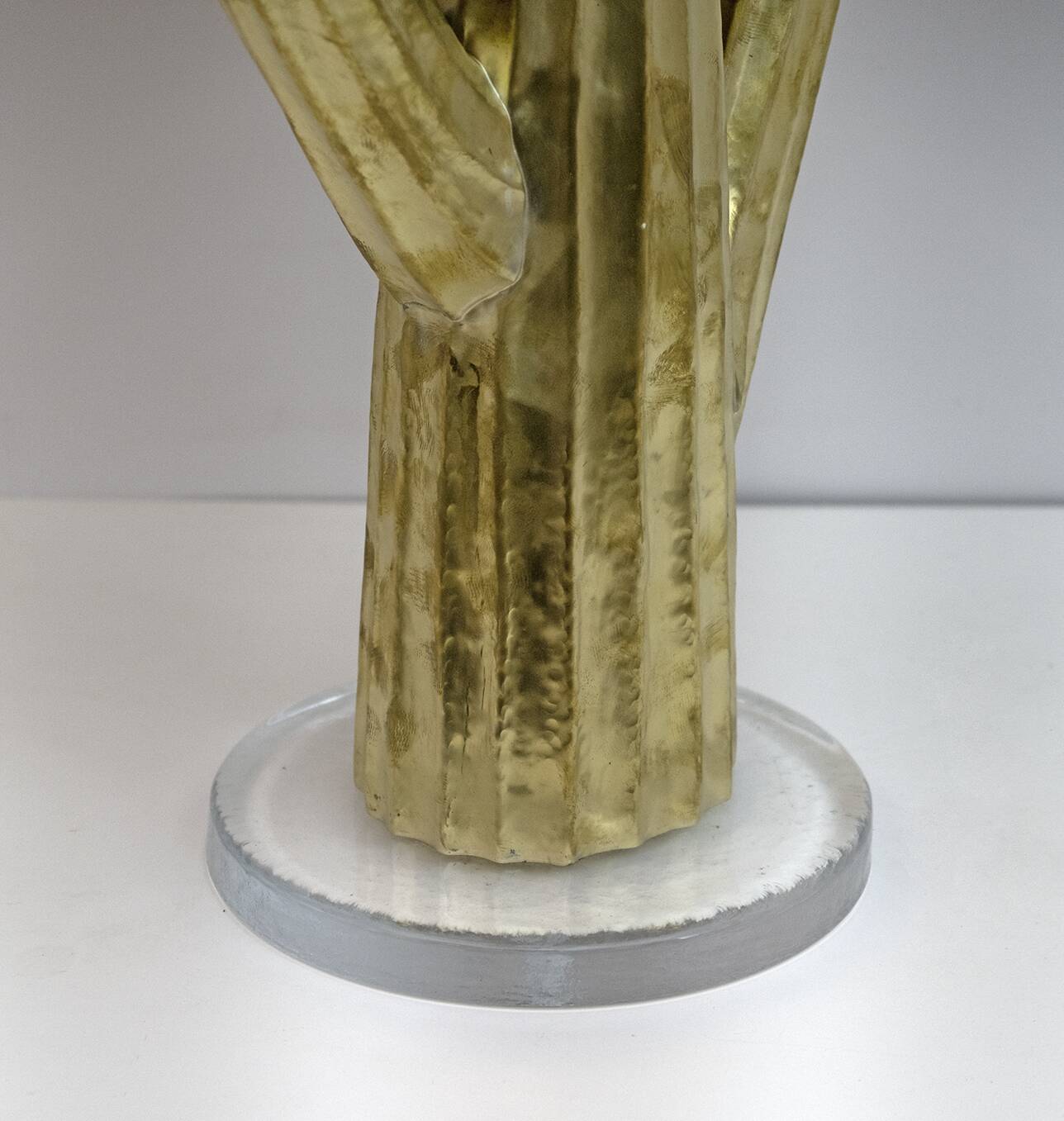 Pair of Hollywood Regency Rattan and Brass Cactus Lamps, Italy, 1990s