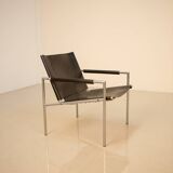 "SZ02" black leather armchair by Martin Visser for Spectrum 90's