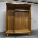 Armoire scandinave 3 portes en teck blond
