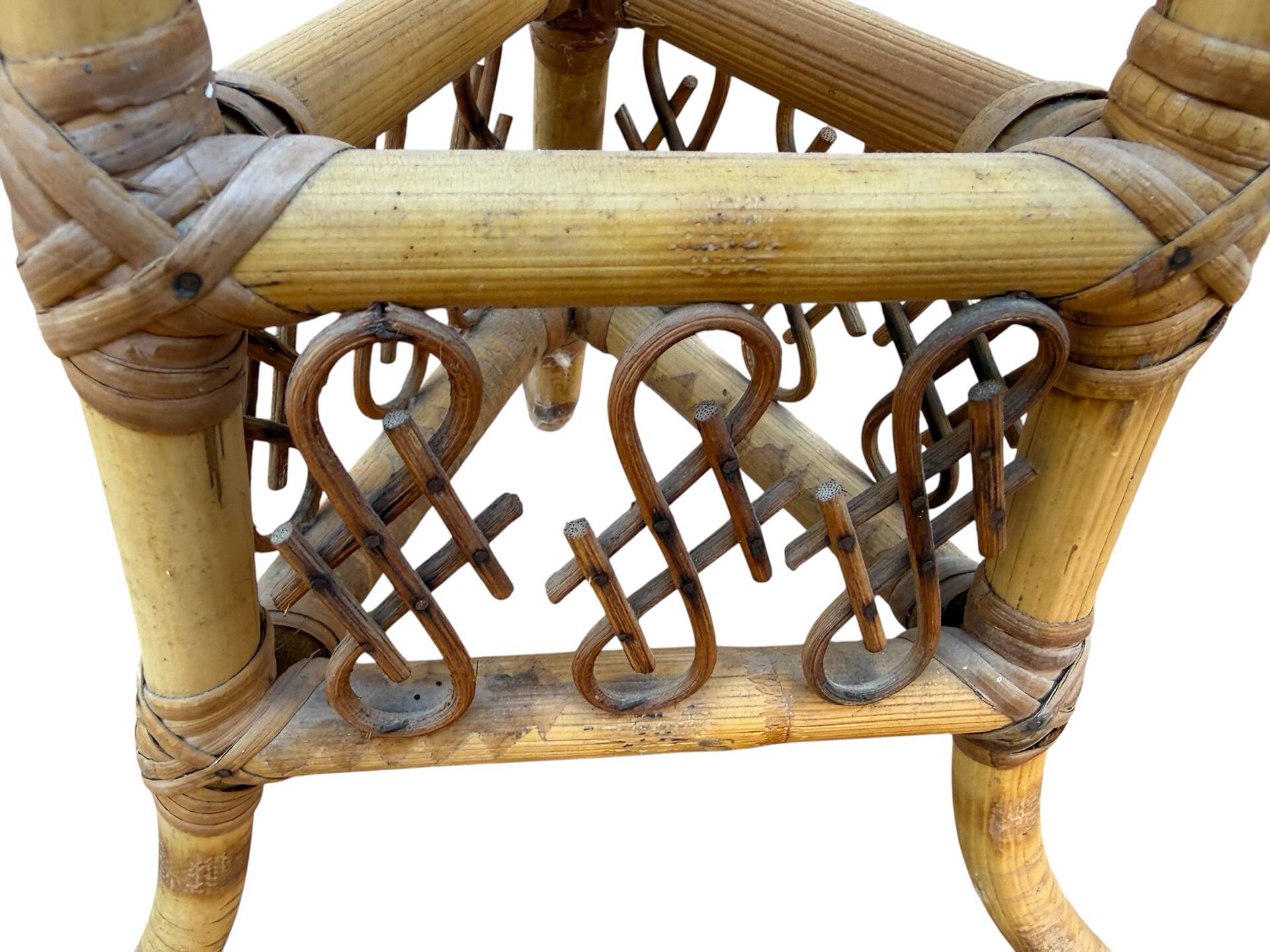 1950s Rattan Floor Lamp in the Style of Louis Sognot, France
