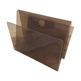 Porte-revue des années 70 en plexiglas fumé