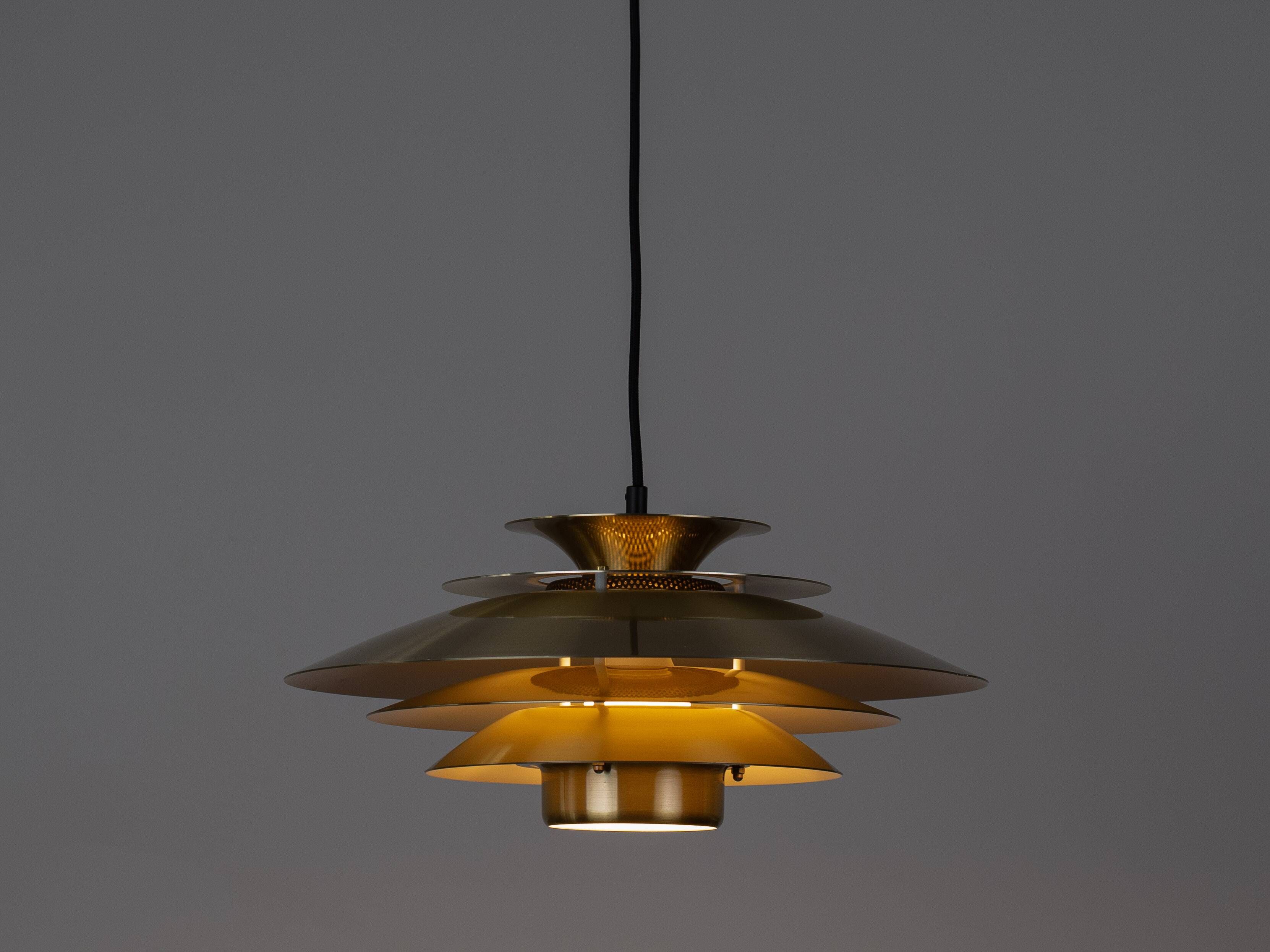 Danish vintage Verona pendant lamp by Kurt Wiborg, Jeka, 1980s