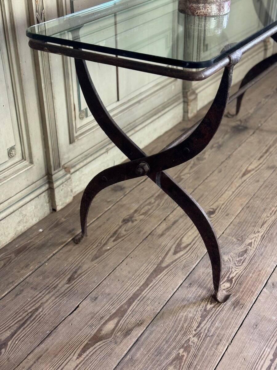 Wrought iron workshop table from around 1900