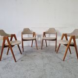 4 teak Compass chairs by Kai Kristiansen for SVA Møbler, 1960s