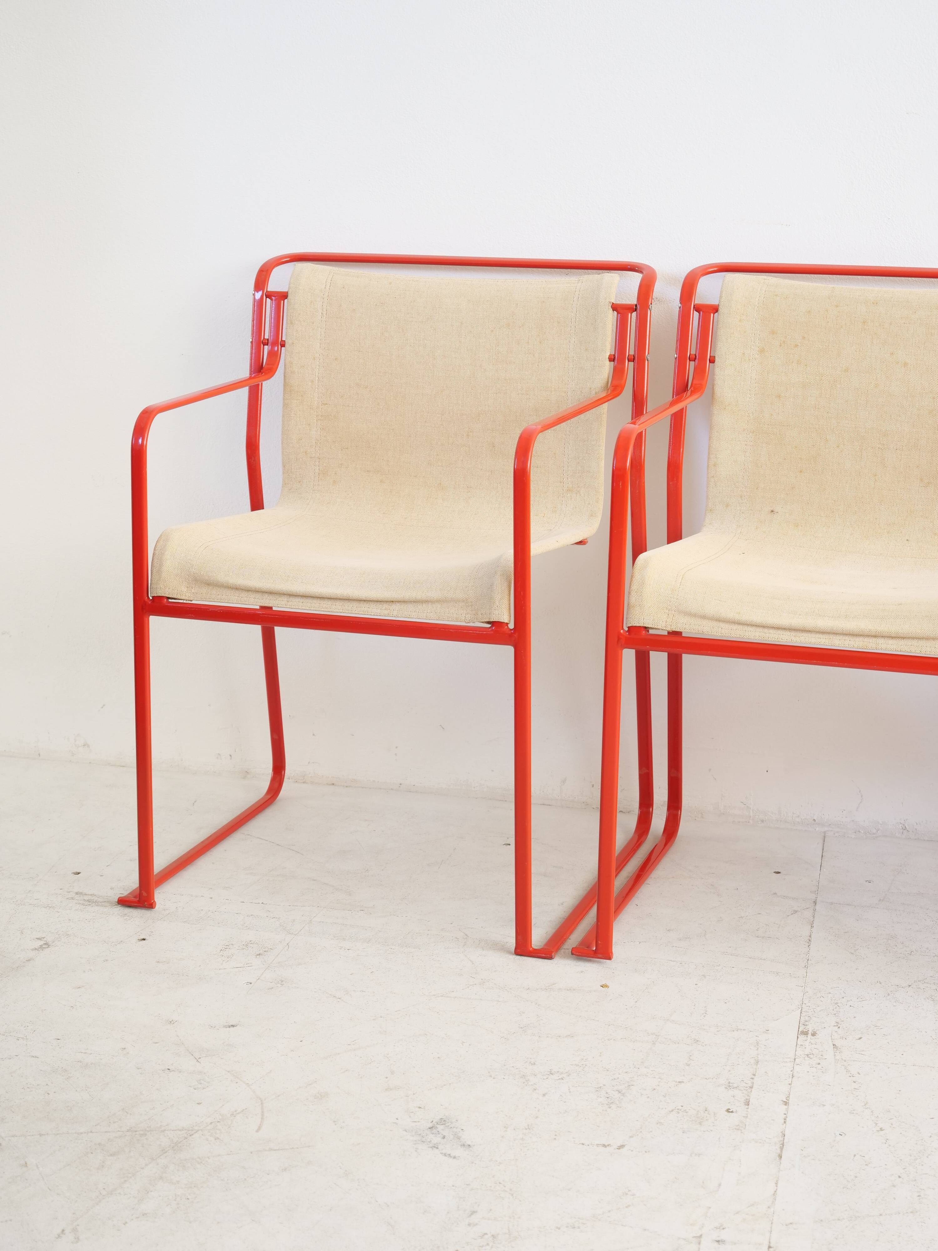 4 stackable chairs Gastone Rinaldi Thema Italy
