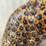 Enamelled terracotta leopard from the 60s Italy