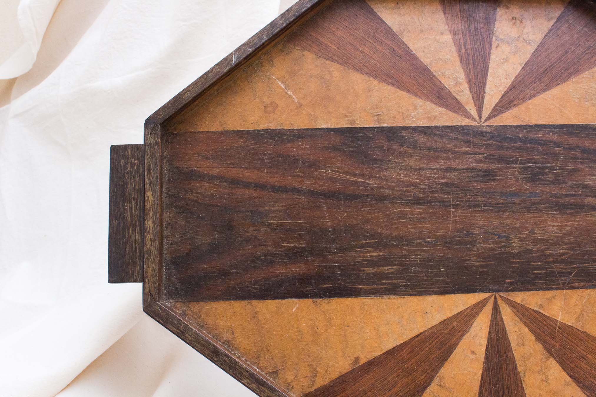 Tray in Art Deco marquetry