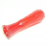 Vase en forme de haricot, en verre rouge, Ząbkowice, Pologne, années 1970