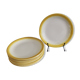 9 plates for dessert old moulin des loups vintage yellow edge