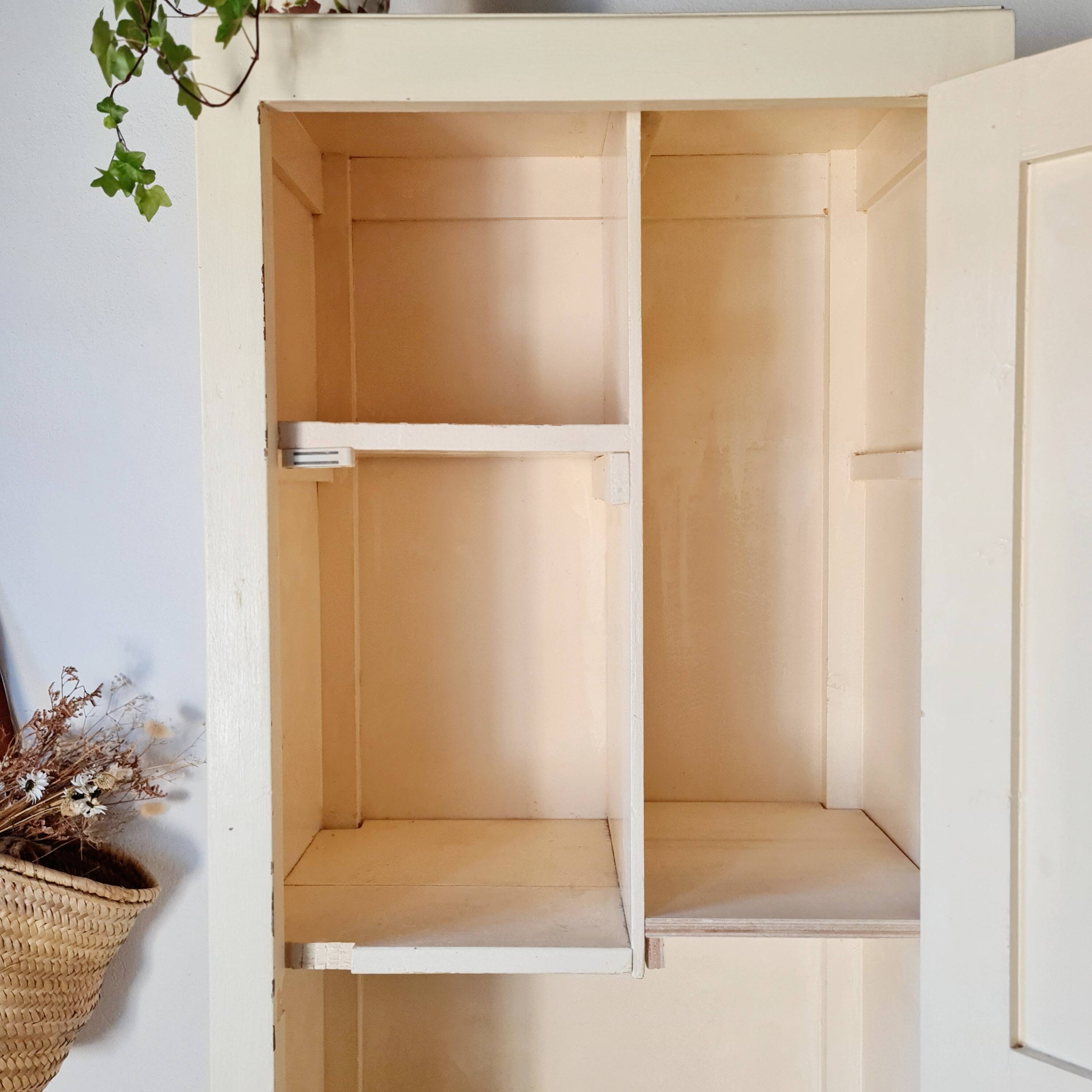 Antique Parisian bonnetière with a patina – vintage narrow wardrobe