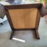 Square wood and steel coffee table from the 80s