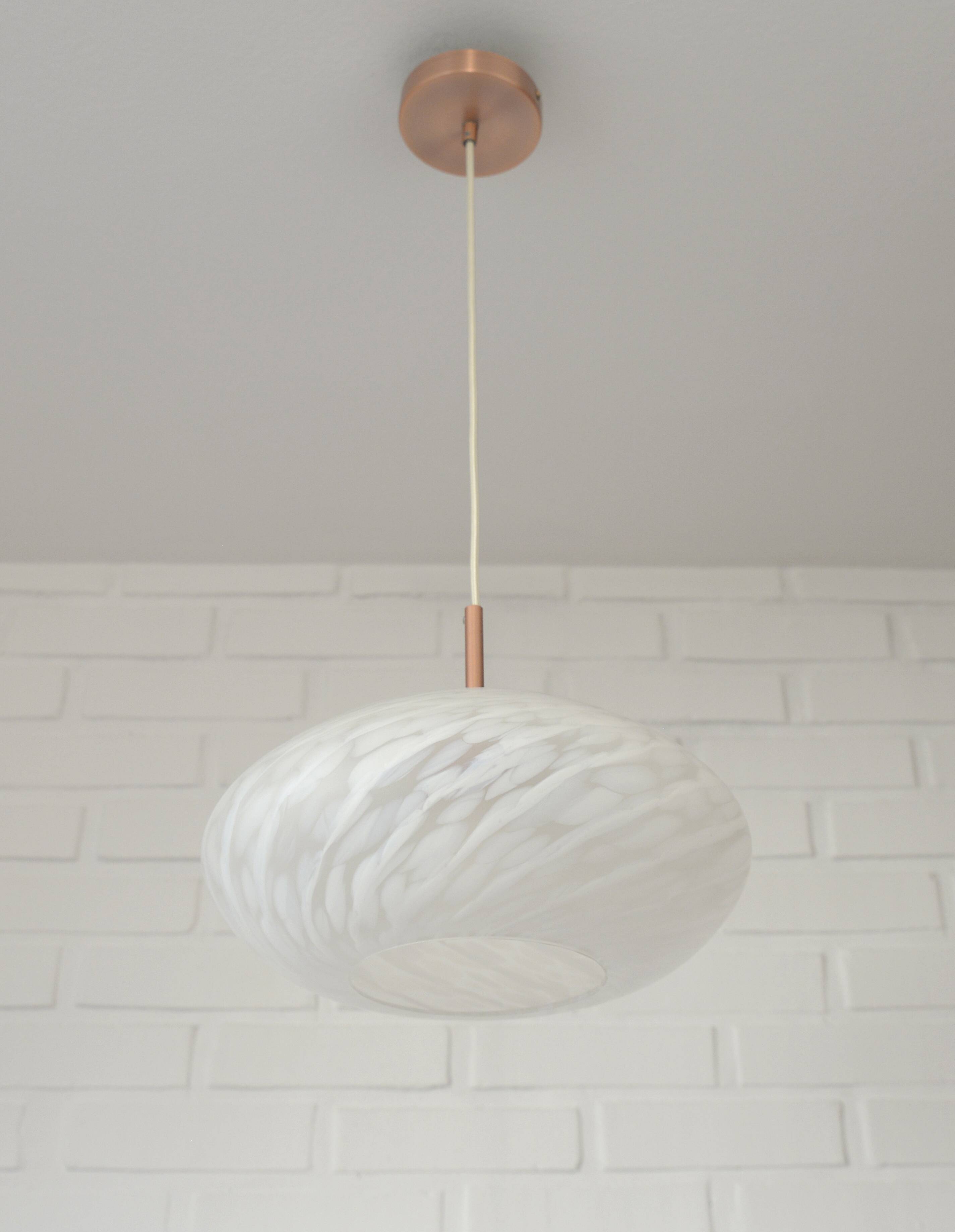 Vintage chandelier / Murano glass hanging lamp / Unique light fixture / Pendant light / Italy 1980s