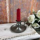 Manoir pewter hand candle holder with handle